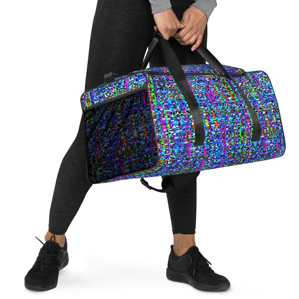 Neon Mosaic on Duffle Bag — Right Front