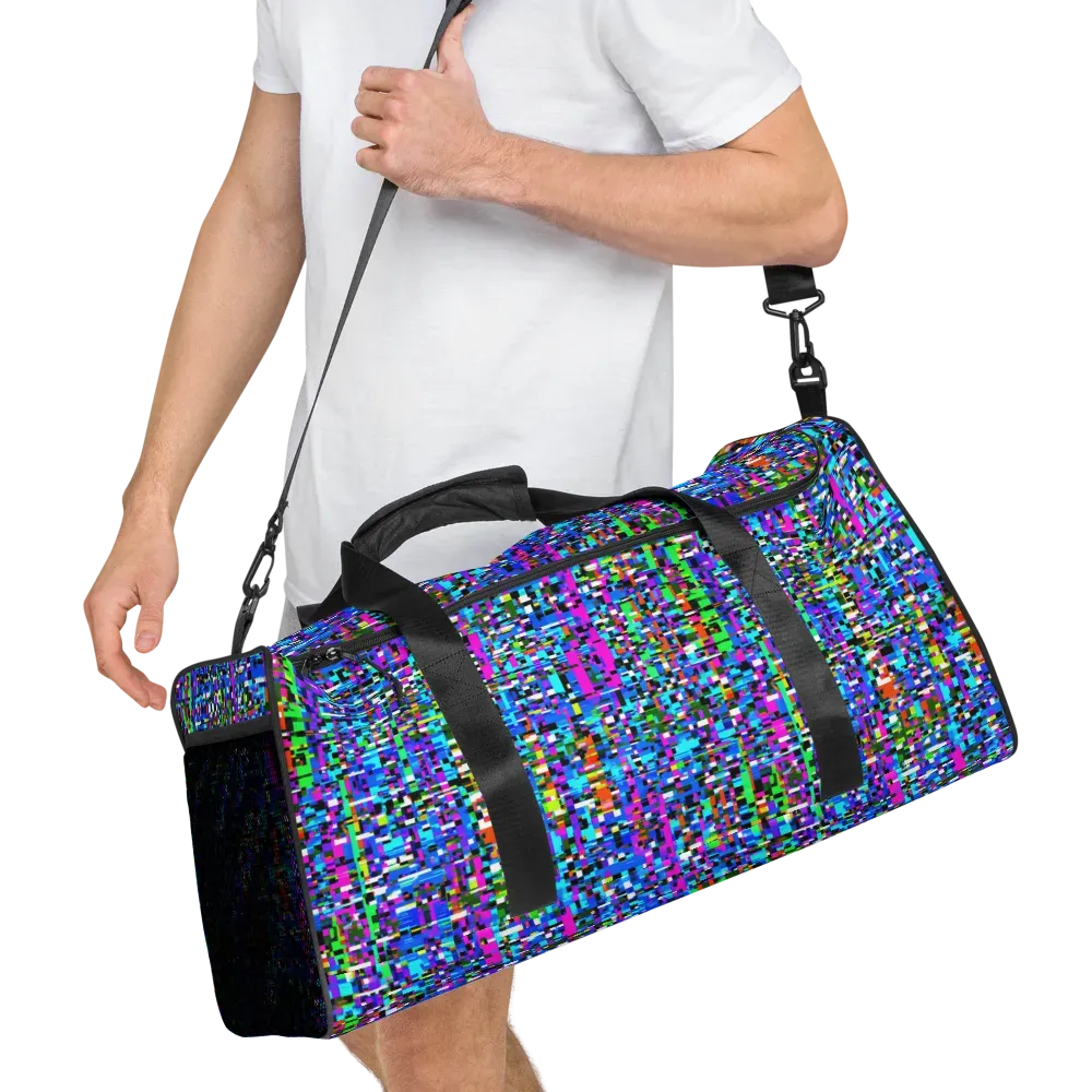 Neon Mosaic on Duffle Bag — Right Front