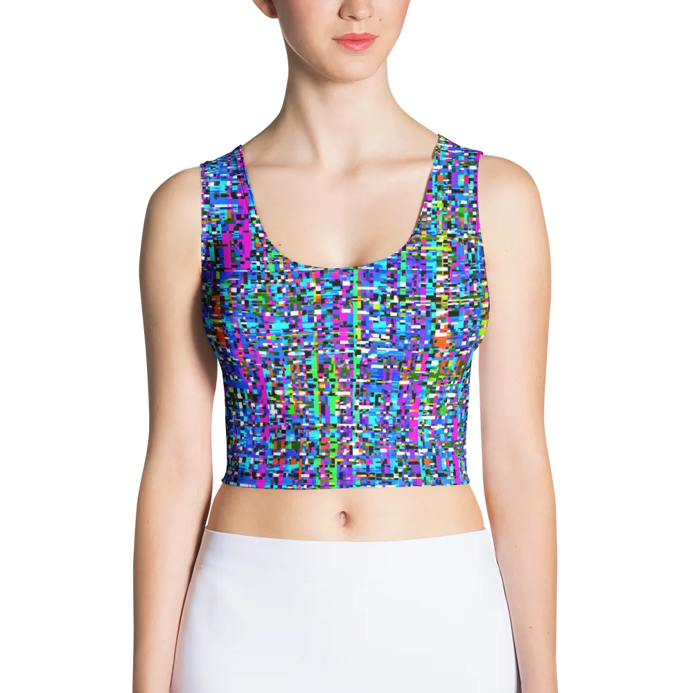 Neon Mosaic on Crop Top — Front