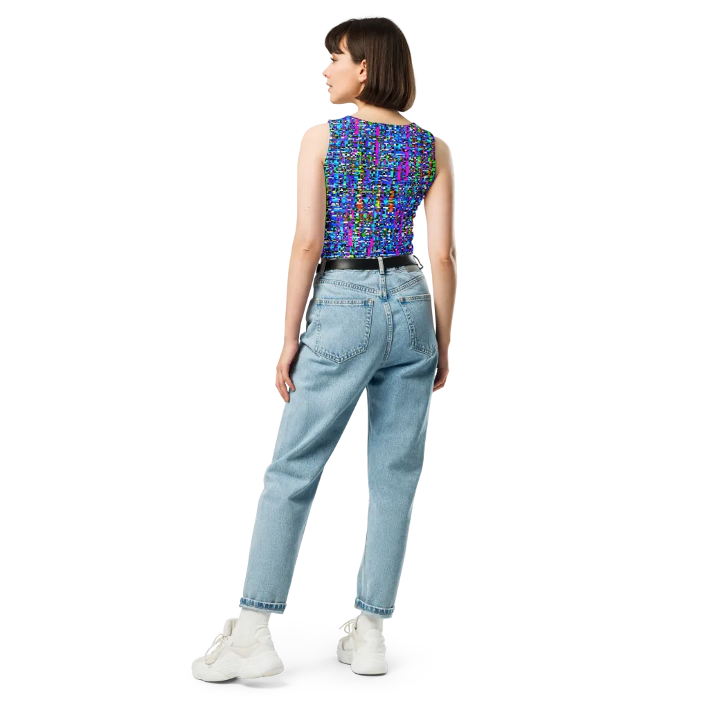 Neon Mosaic on Crop Top — Back