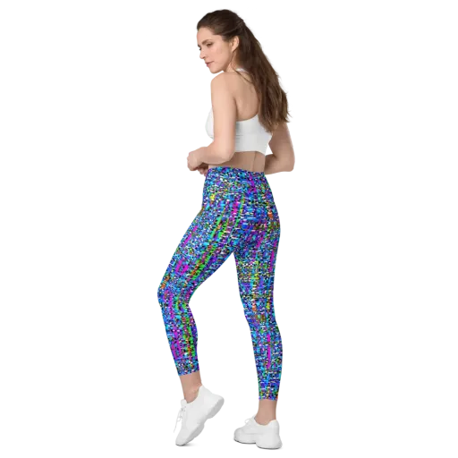 Neon Mosaic on a Leggings with Pockets
