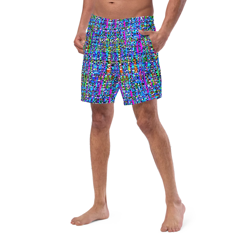 Neon Mosaic on Swim Trunks — Left Front