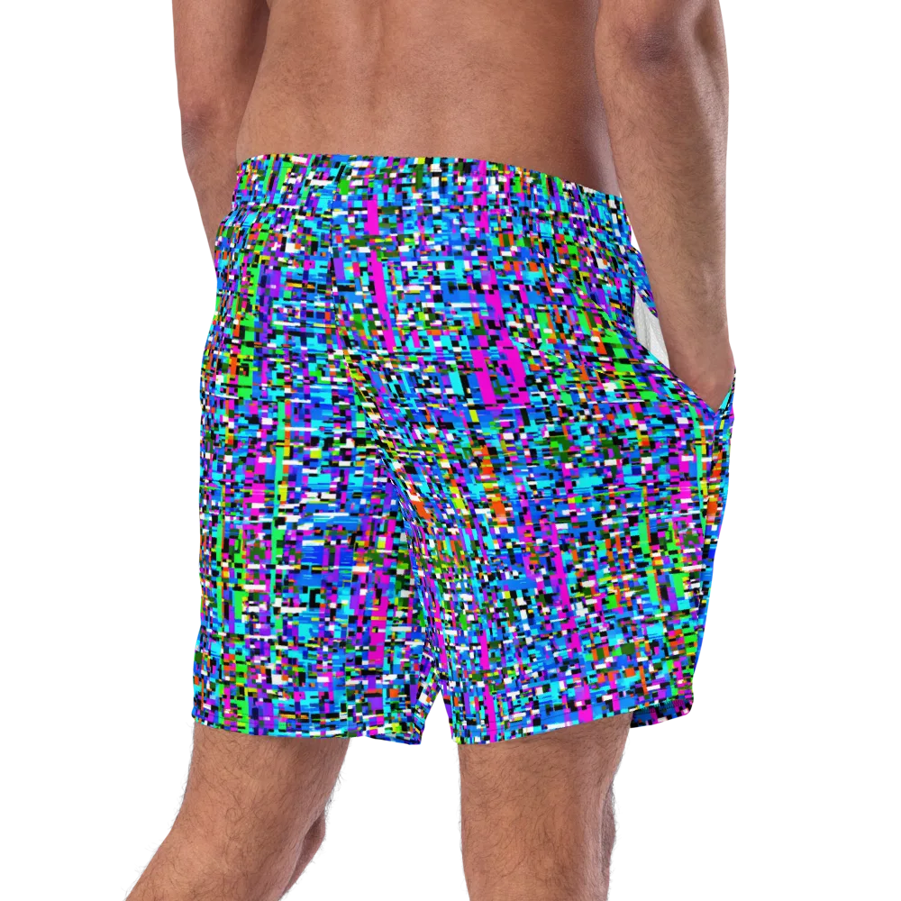 Neon Mosaic on Swim Trunks — Right Back