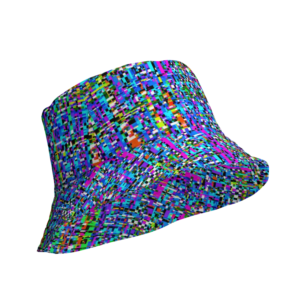 Neon Mosaic on Reversible Bucket Hat — Product details Outside