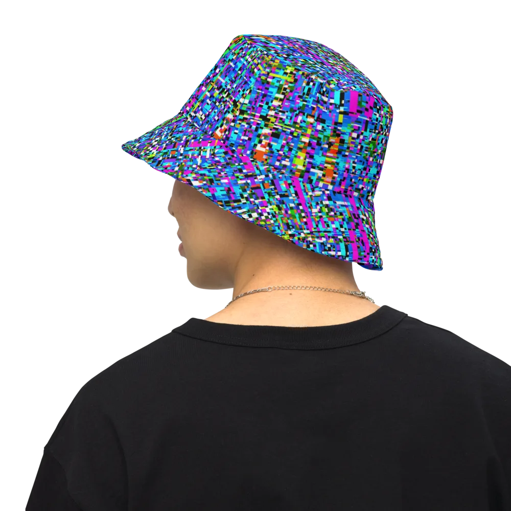 Neon Mosaic on Reversible Bucket Hat — Back Inside