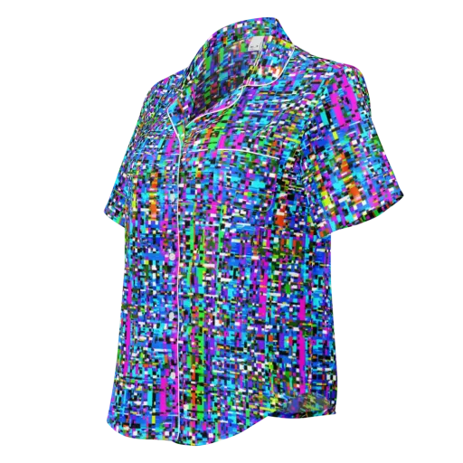 Neon Mosaic on a Women's Short Sleeve Pajama Top