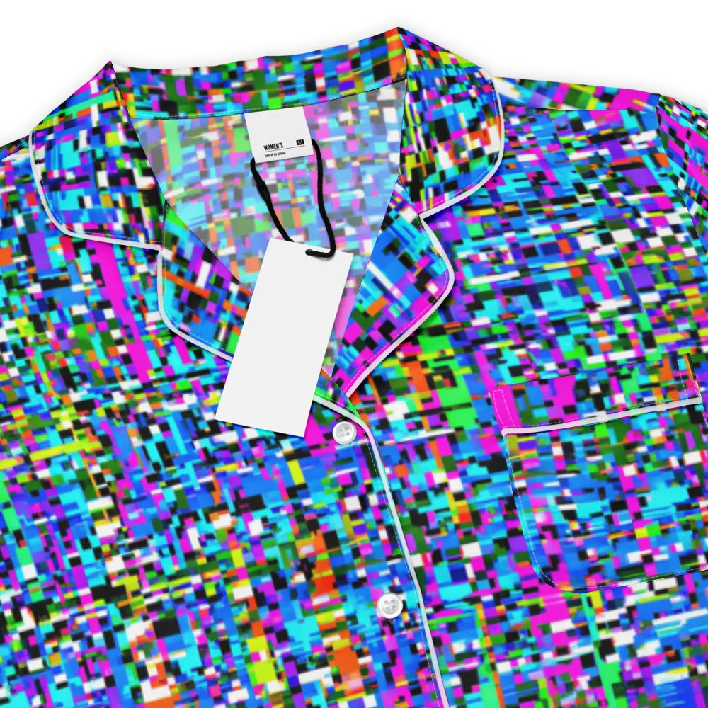 Neon Mosaic on Women's Short Sleeve Pajama Top — Product details