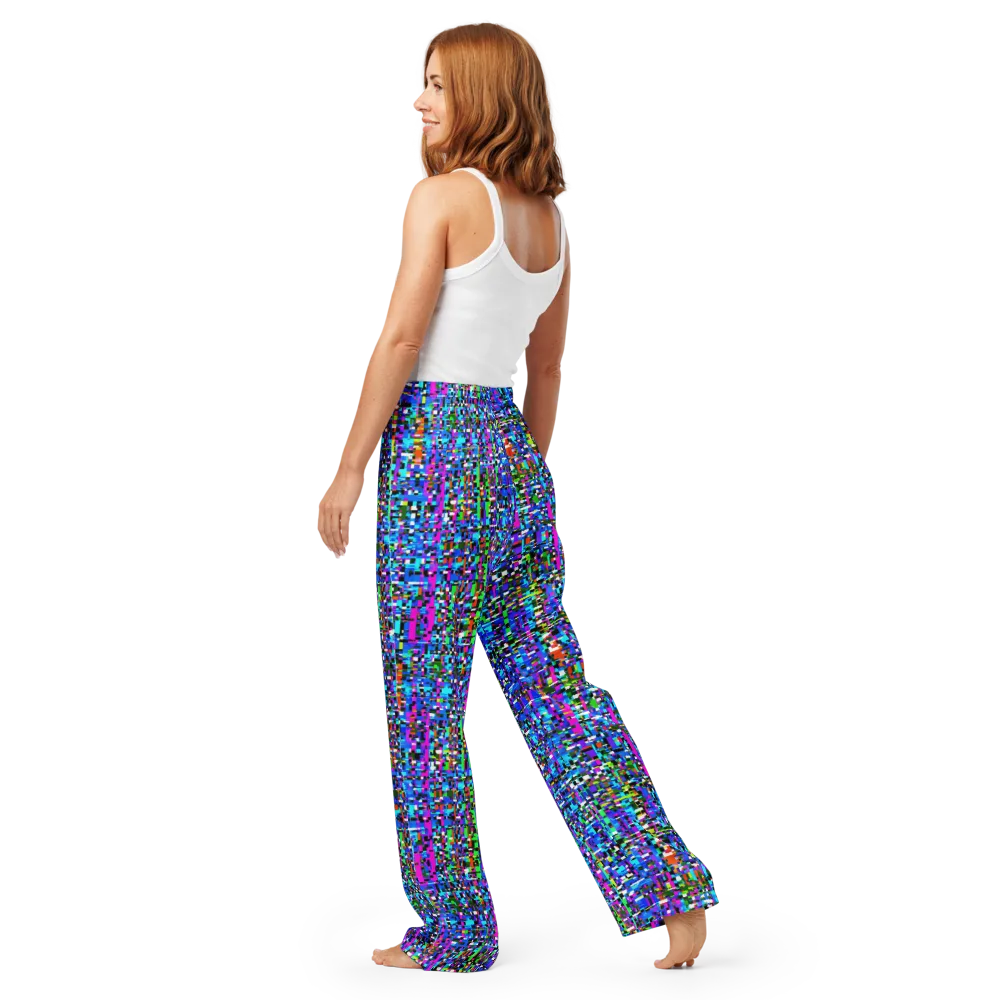 Neon Mosaic on Women's Pajama Pants — Back