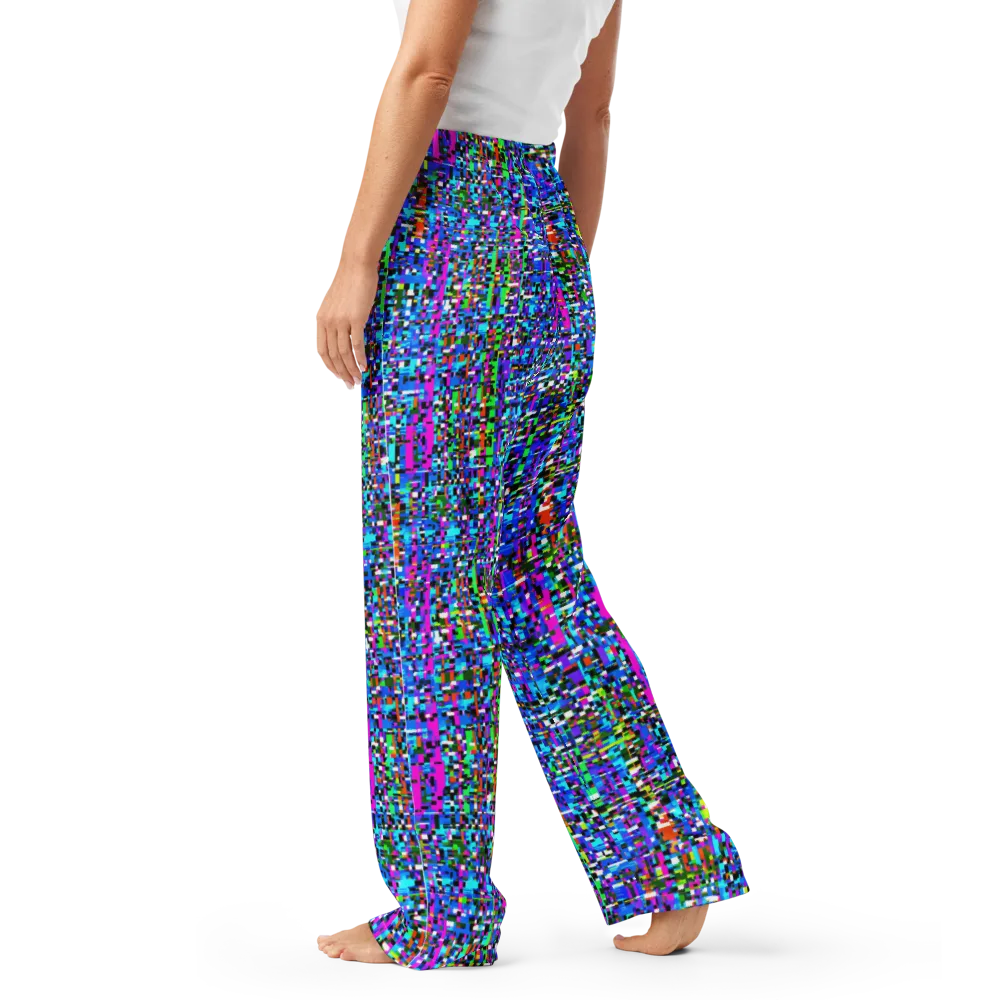 Neon Mosaic on Women's Pajama Pants — Left
