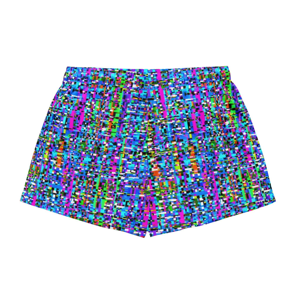 Neon Mosaic on Women's Pajama Shorts — Back