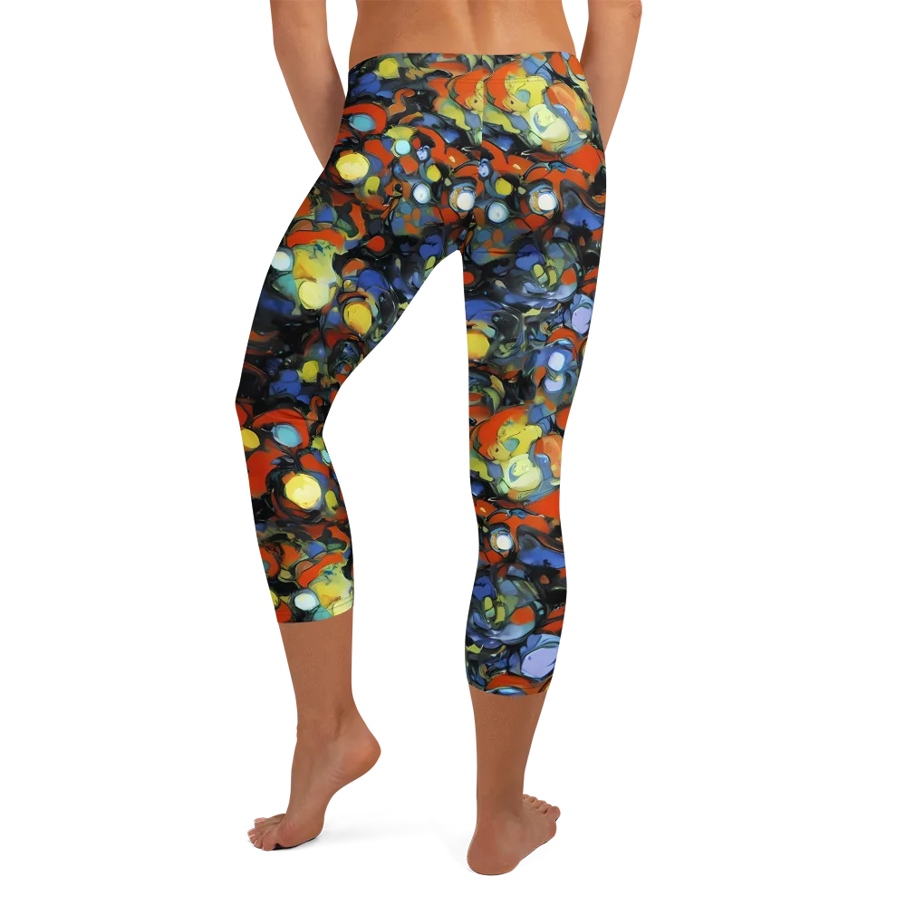 The Vivid Collapse on Capri Leggings — Back