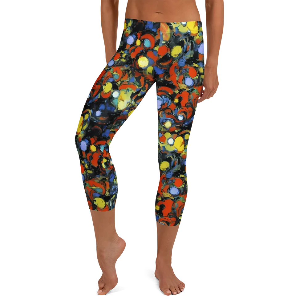 The Vivid Collapse on Capri Leggings — Front