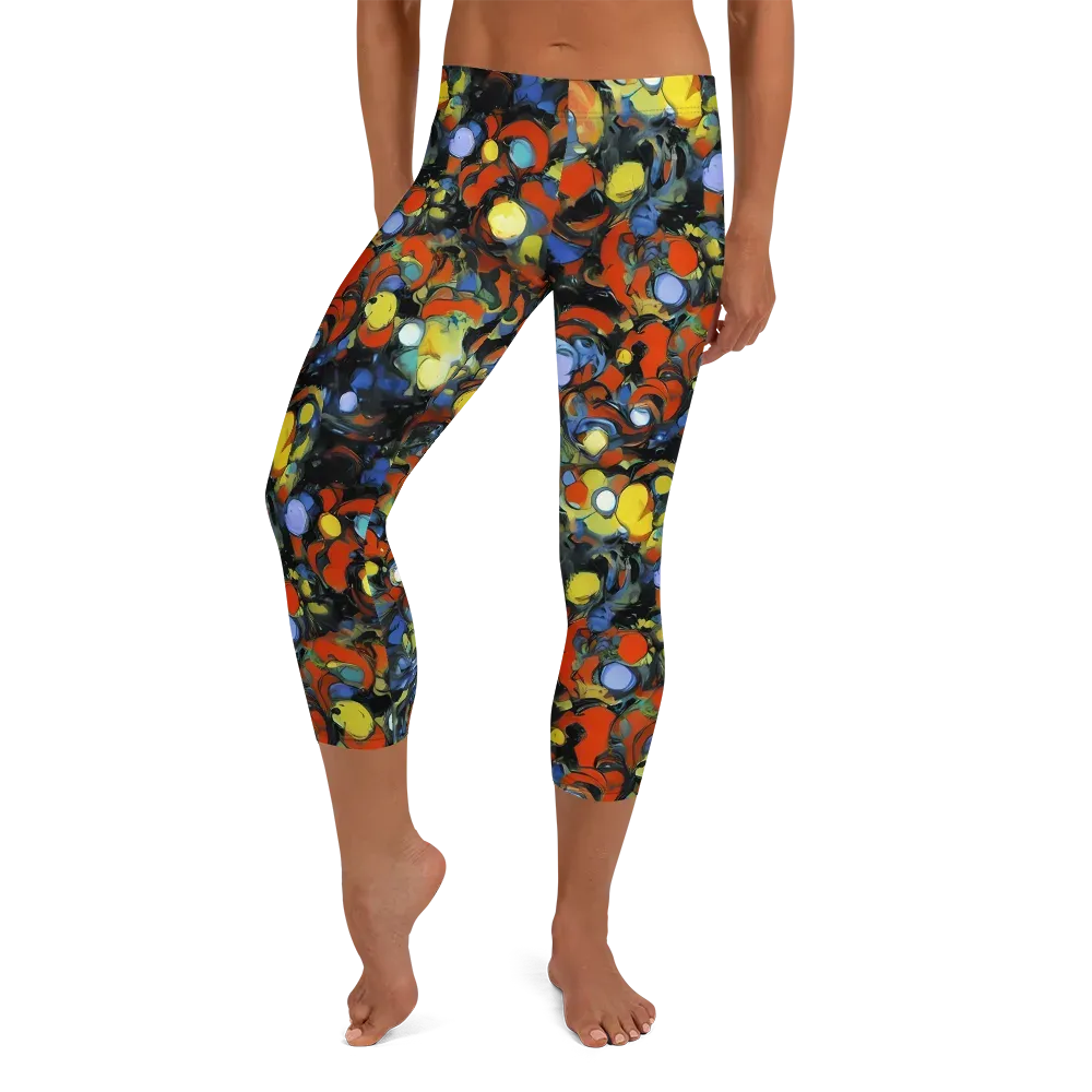 The Vivid Collapse on Capri Leggings — Front