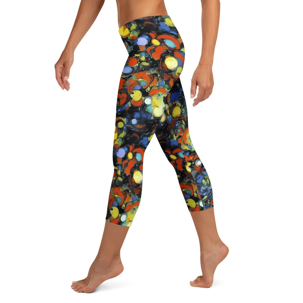 The Vivid Collapse on Capri Leggings — Left