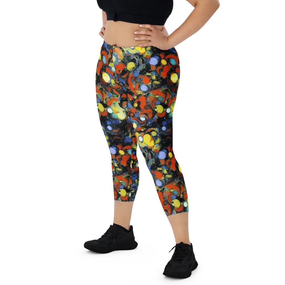 The Vivid Collapse on Capri Leggings — Front