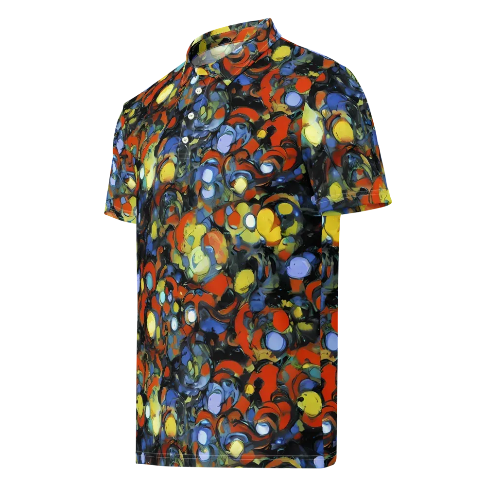 The Vivid Collapse on Men's Slim Fit Polo Shirt — Left Front