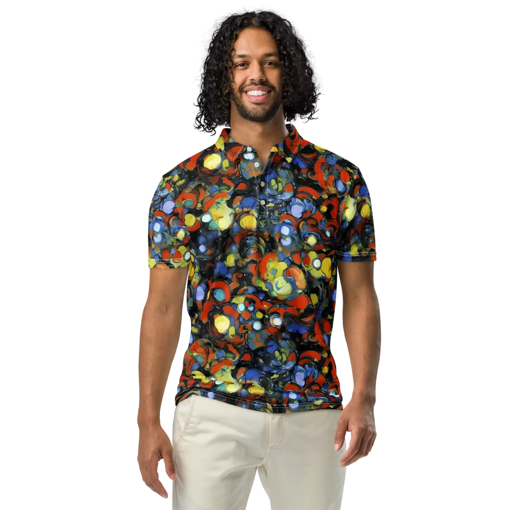 The Vivid Collapse on Men's Slim Fit Polo Shirt — Front