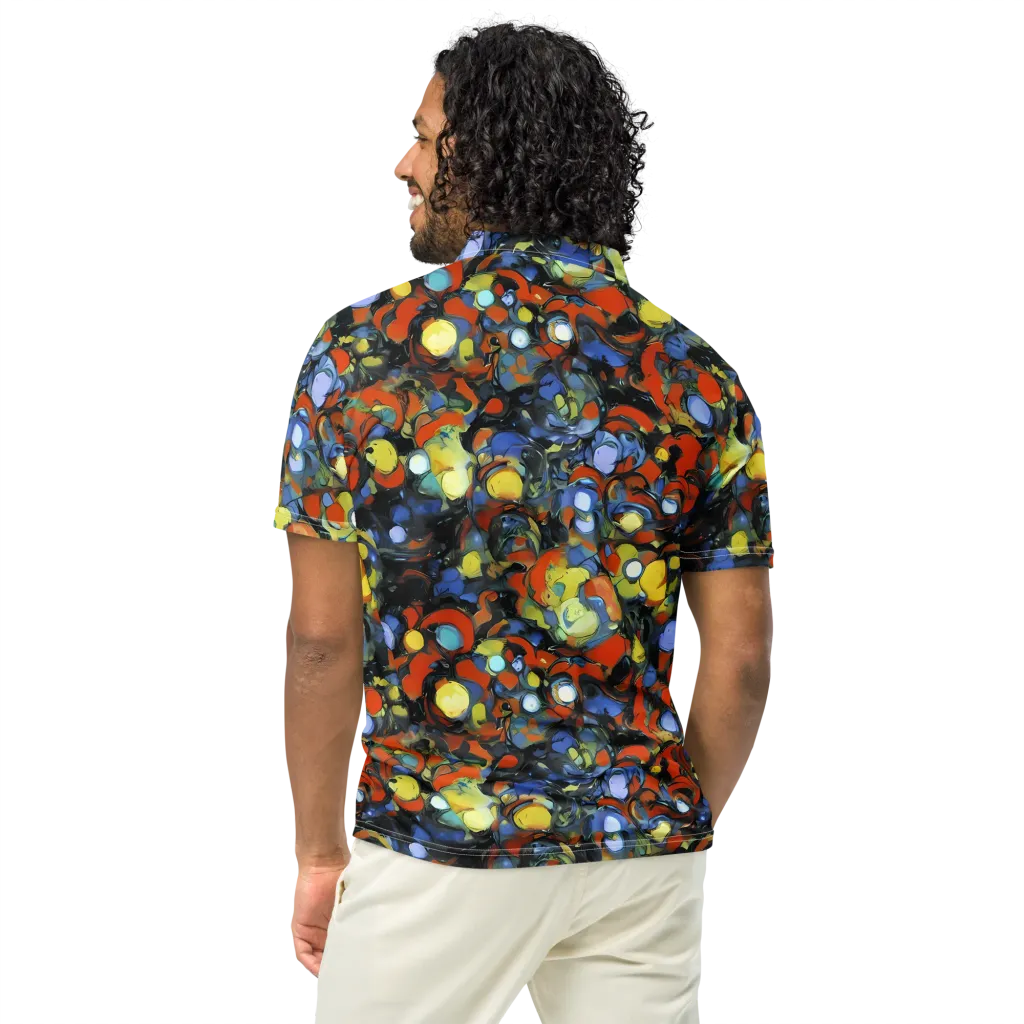 The Vivid Collapse on Men's Slim Fit Polo Shirt — Back