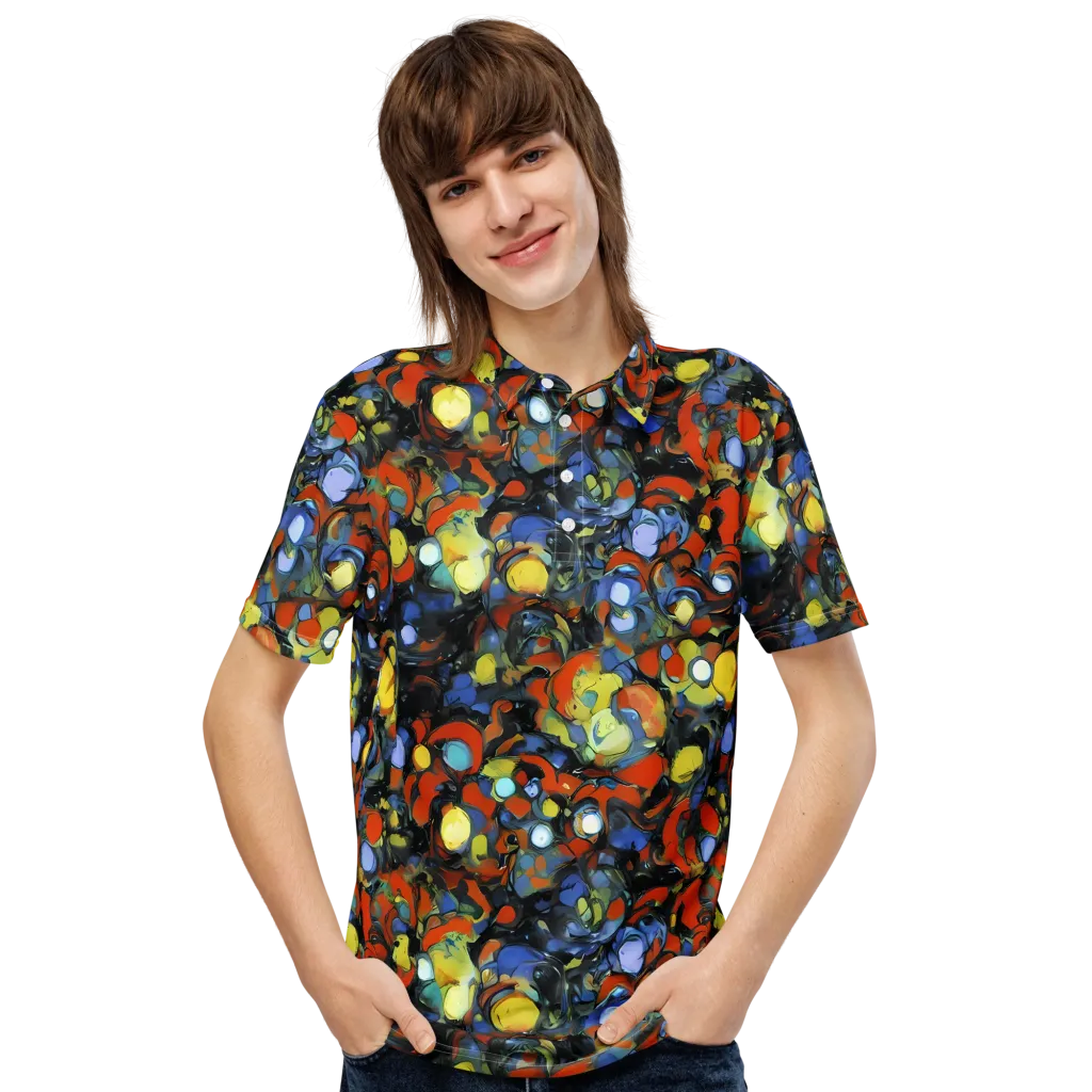 The Vivid Collapse on Men's Slim Fit Polo Shirt — Front