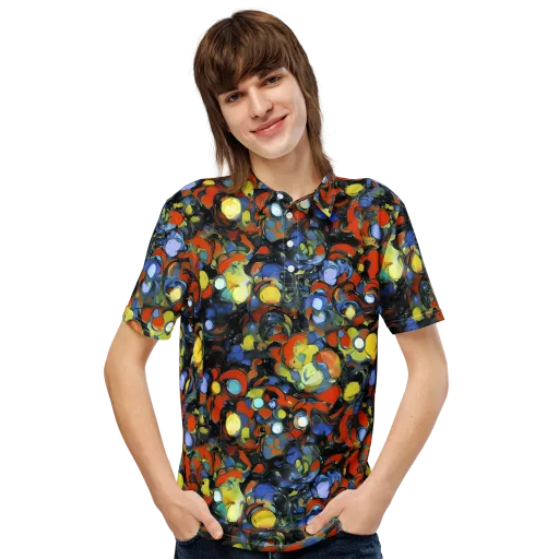 The Vivid Collapse on a Men's Slim Fit Polo Shirt