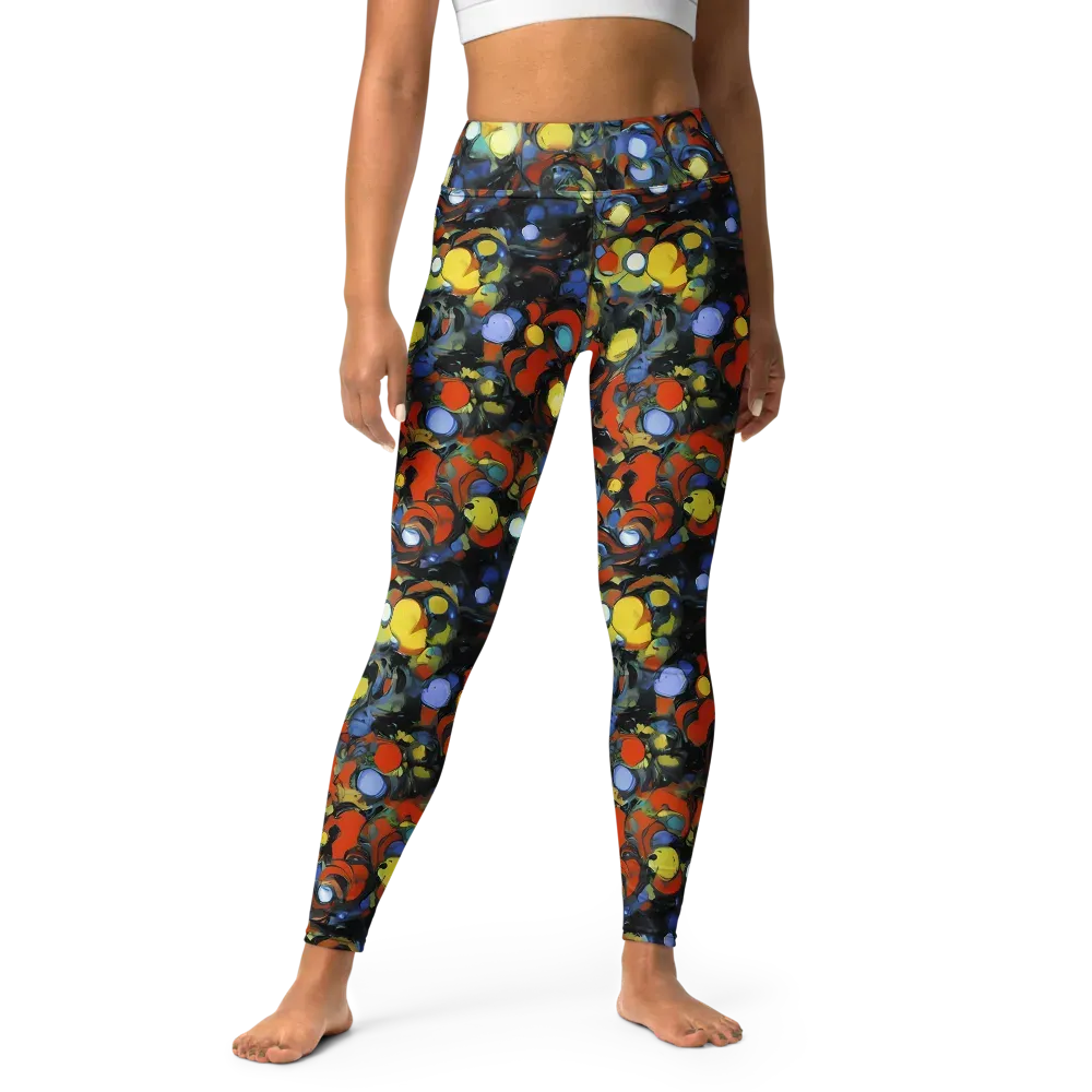 The Vivid Collapse on Yoga Leggings — Front