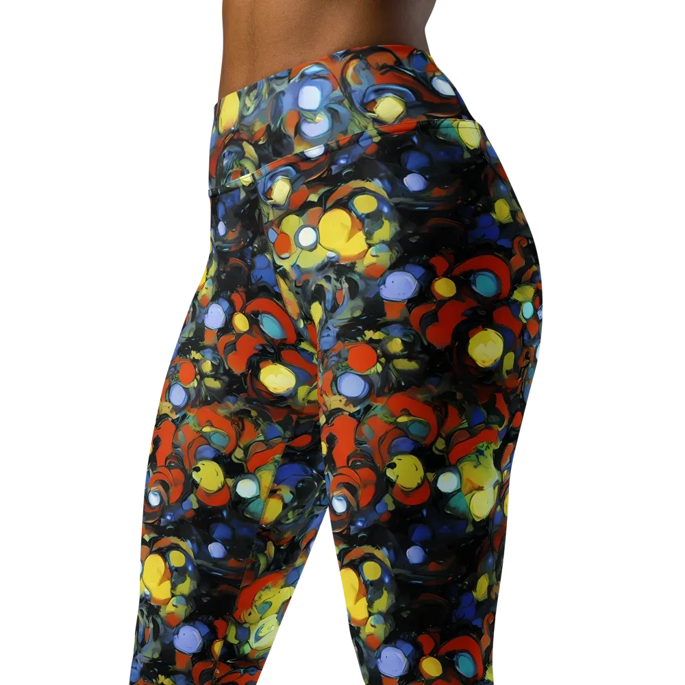 The Vivid Collapse on Yoga Leggings — Left Front