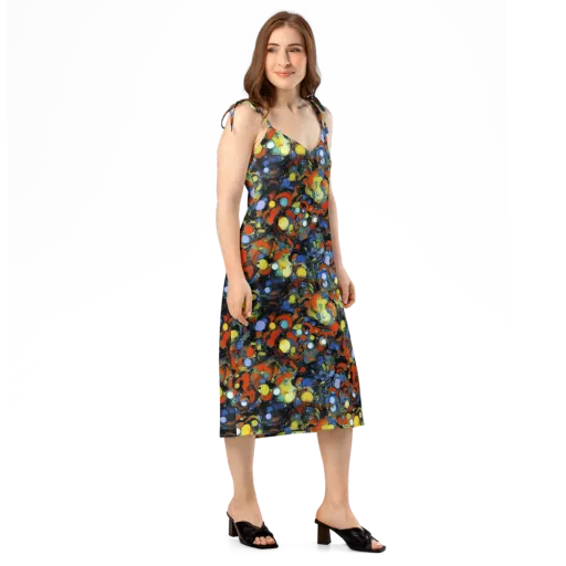The Vivid Collapse on a Slip Dress