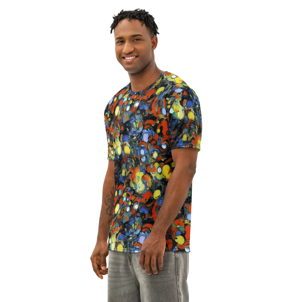The Vivid Collapse on Men's Cotton Crew Neck T-Shirt — Left Front