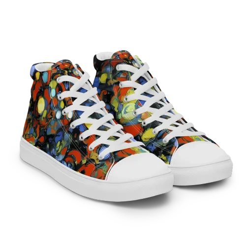 The Vivid Collapse on a Men's High Top Canvas Shoes
