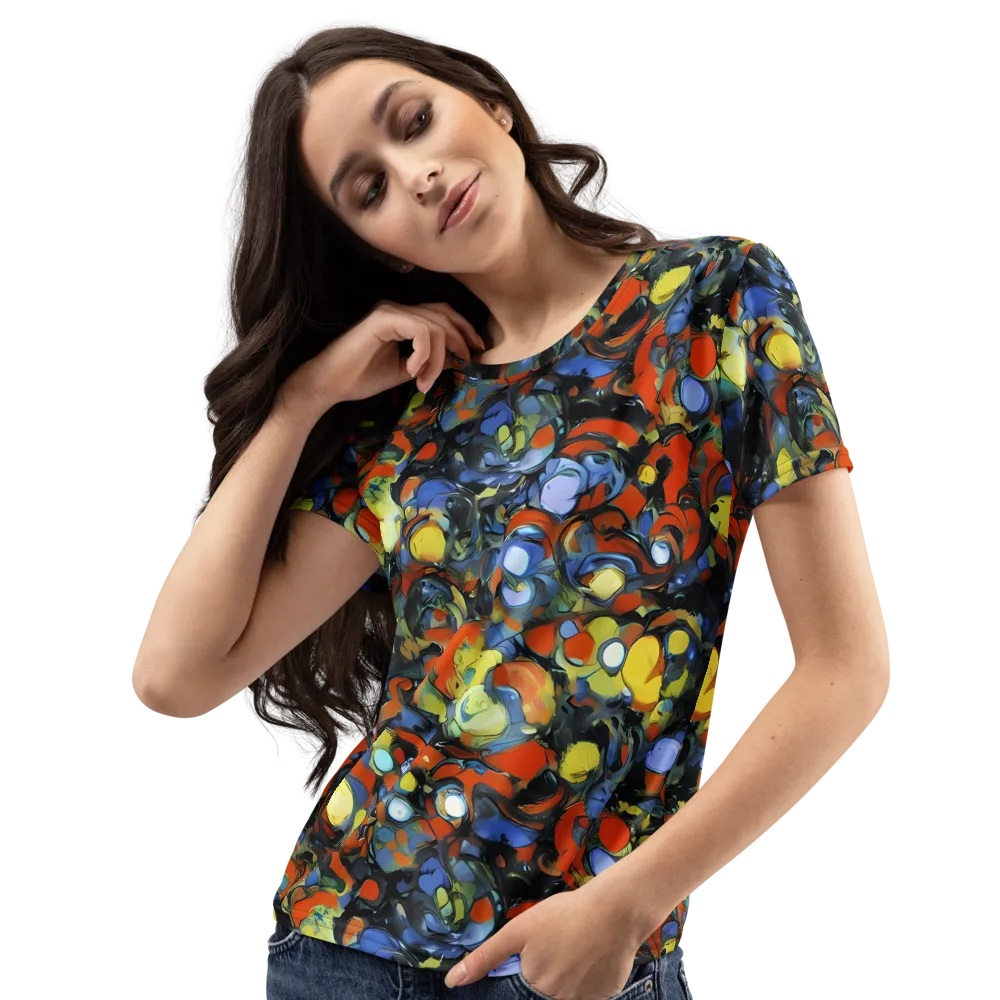 The Vivid Collapse on Women's Crew Neck T-Shirt — Left Front