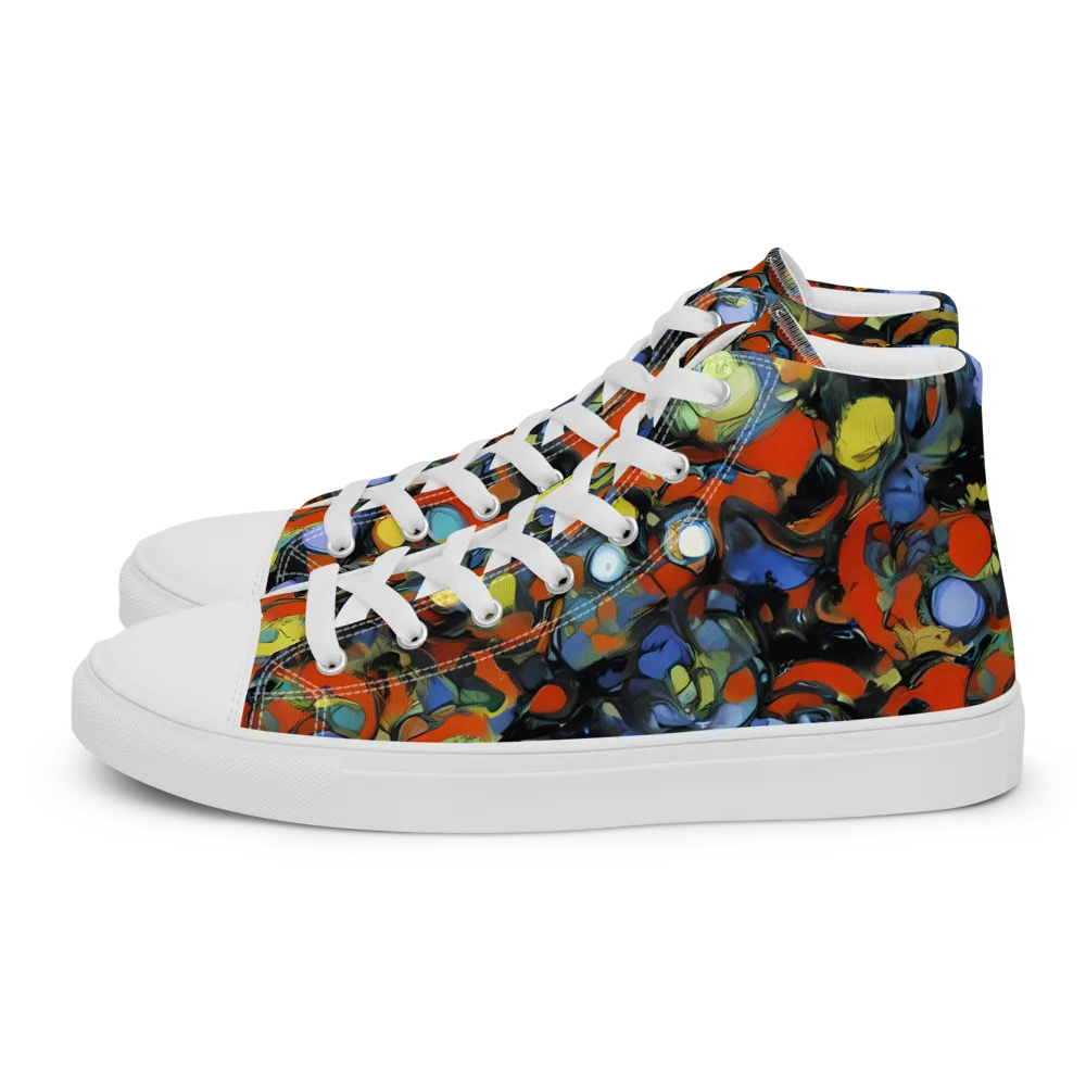 The Vivid Collapse on Women's High Top Canvas Shoes — Left