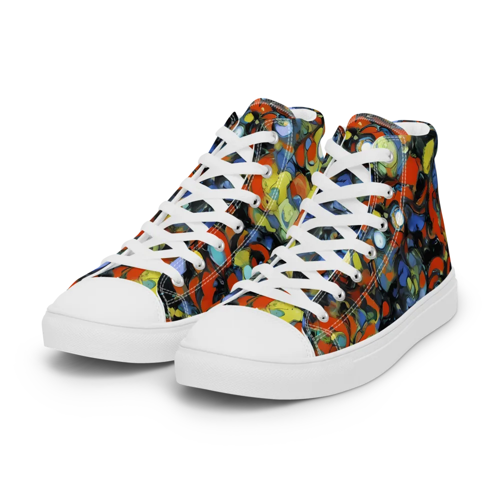 The Vivid Collapse on Women's High Top Canvas Shoes — Left Front