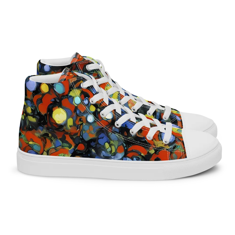 The Vivid Collapse on Women's High Top Canvas Shoes — Right
