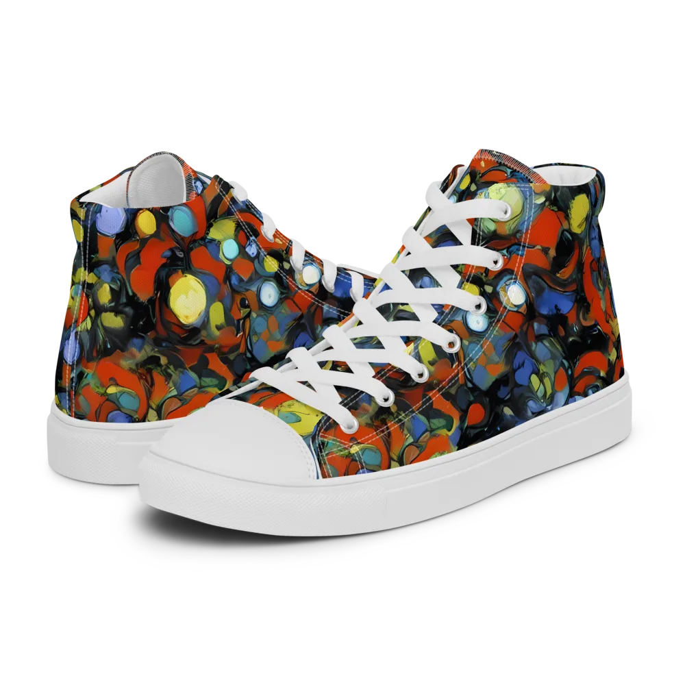 The Vivid Collapse on Women's High Top Canvas Shoes — Left