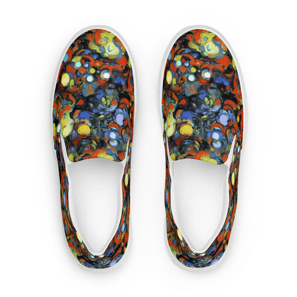 The Vivid Collapse on Men's Slip-On Canvas Shoes — Front