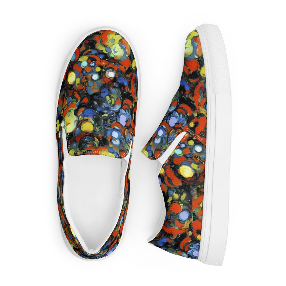The Vivid Collapse on Men's Slip-On Canvas Shoes — Front