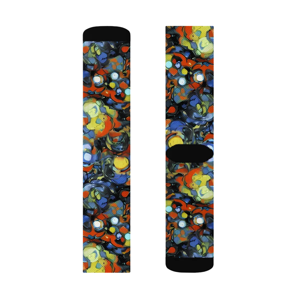 The Vivid Collapse on Socks — Left Sock