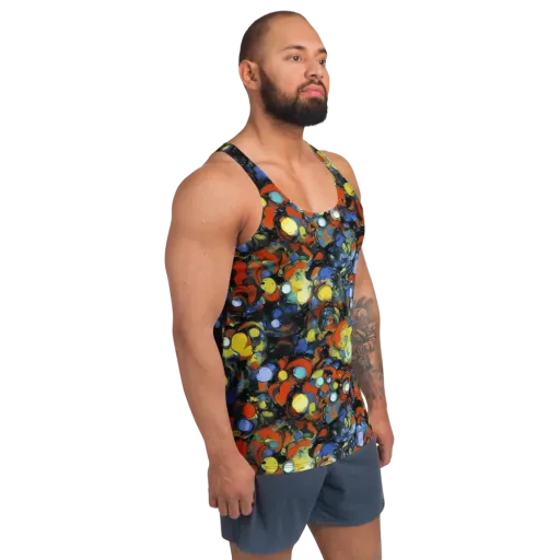 The Vivid Collapse on a Men's Tank Top