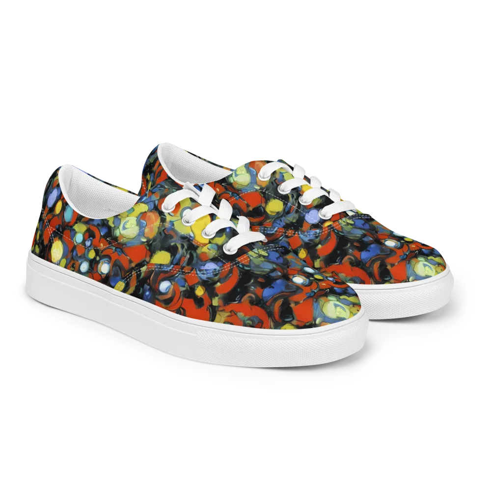 The Vivid Collapse on Men's Lace-Up Canvas Shoes — Right Front