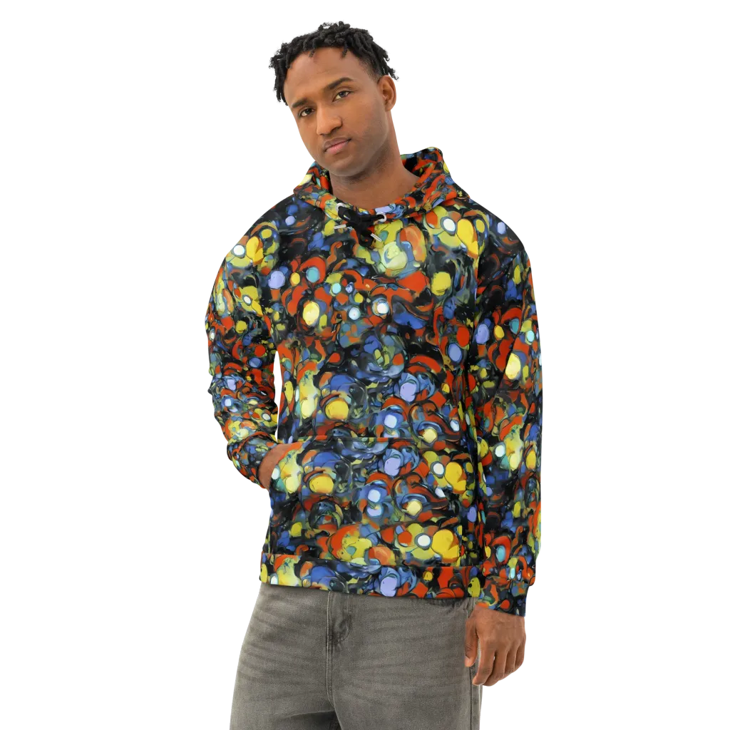 The Vivid Collapse on Cotton Hoodie — Left Front