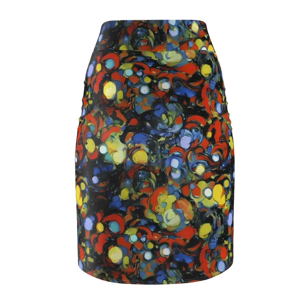 The Vivid Collapse on Pencil Skirt — Back