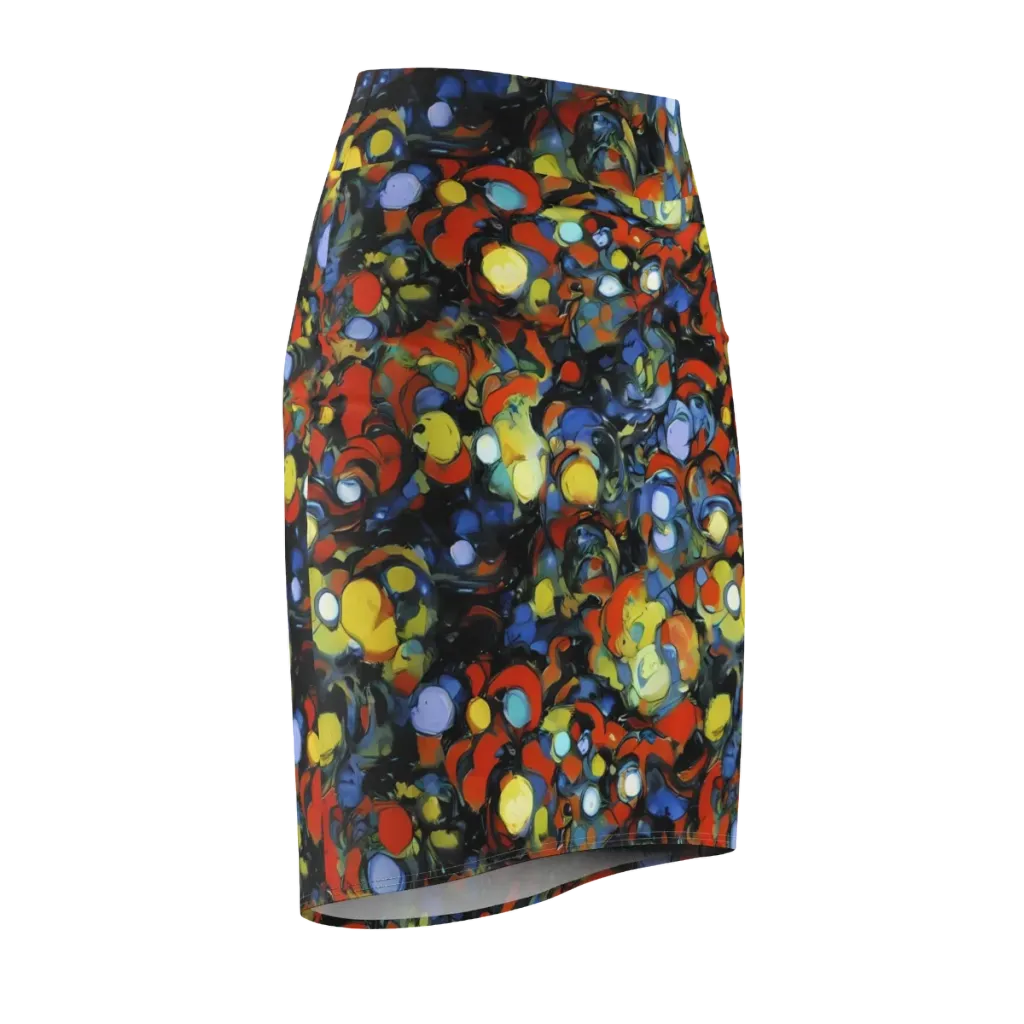 The Vivid Collapse on Pencil Skirt — Front Side