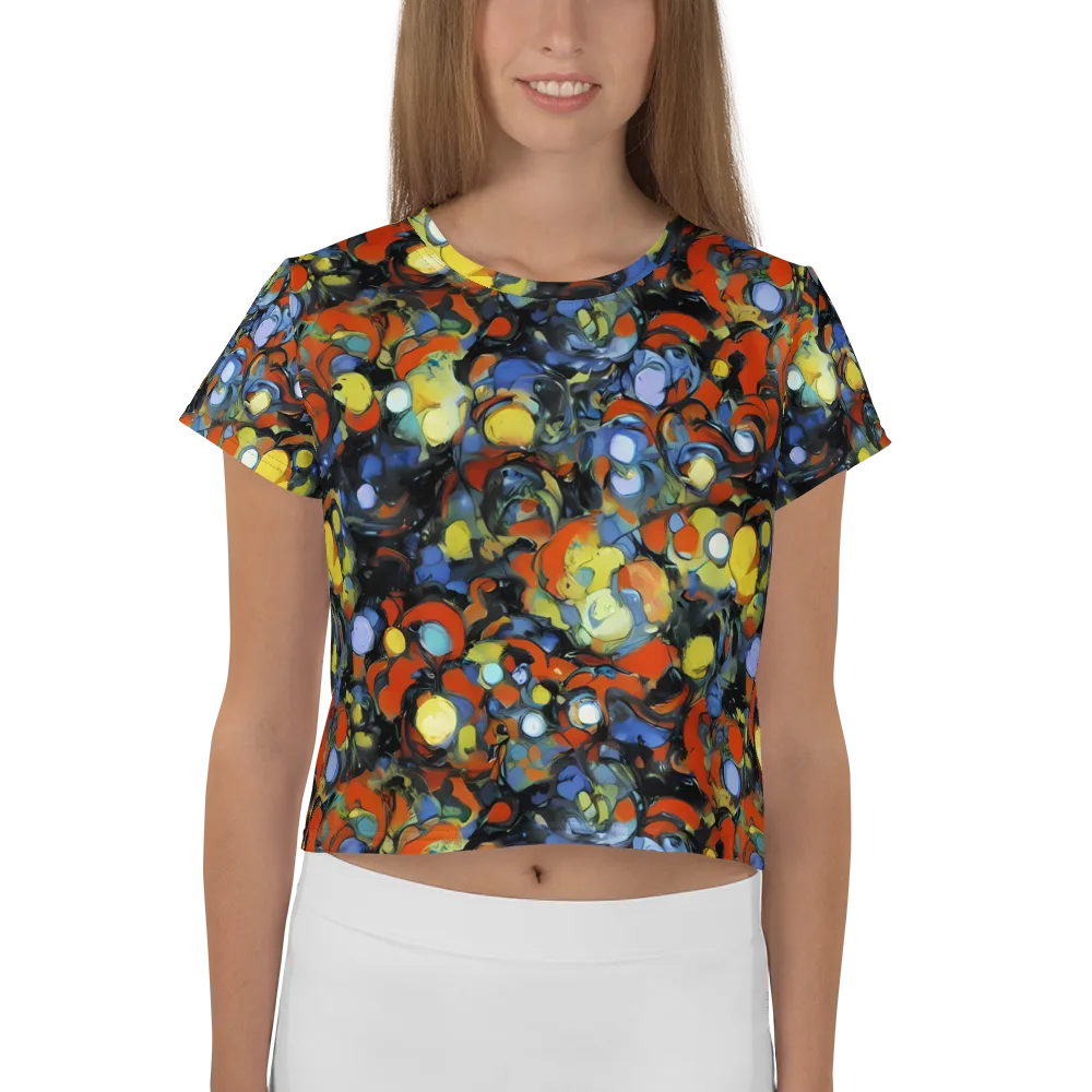 The Vivid Collapse on Crop Tee — Front