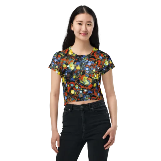The Vivid Collapse on a Crop Tee