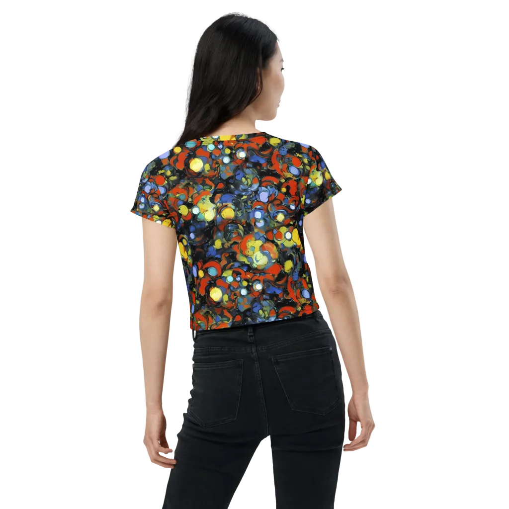 The Vivid Collapse on Crop Tee — Back