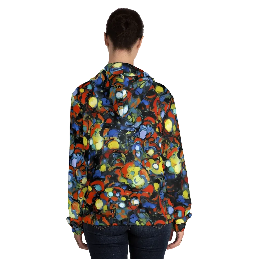 The Vivid Collapse on Women's Full-Zip Hoodie — Back On Person
