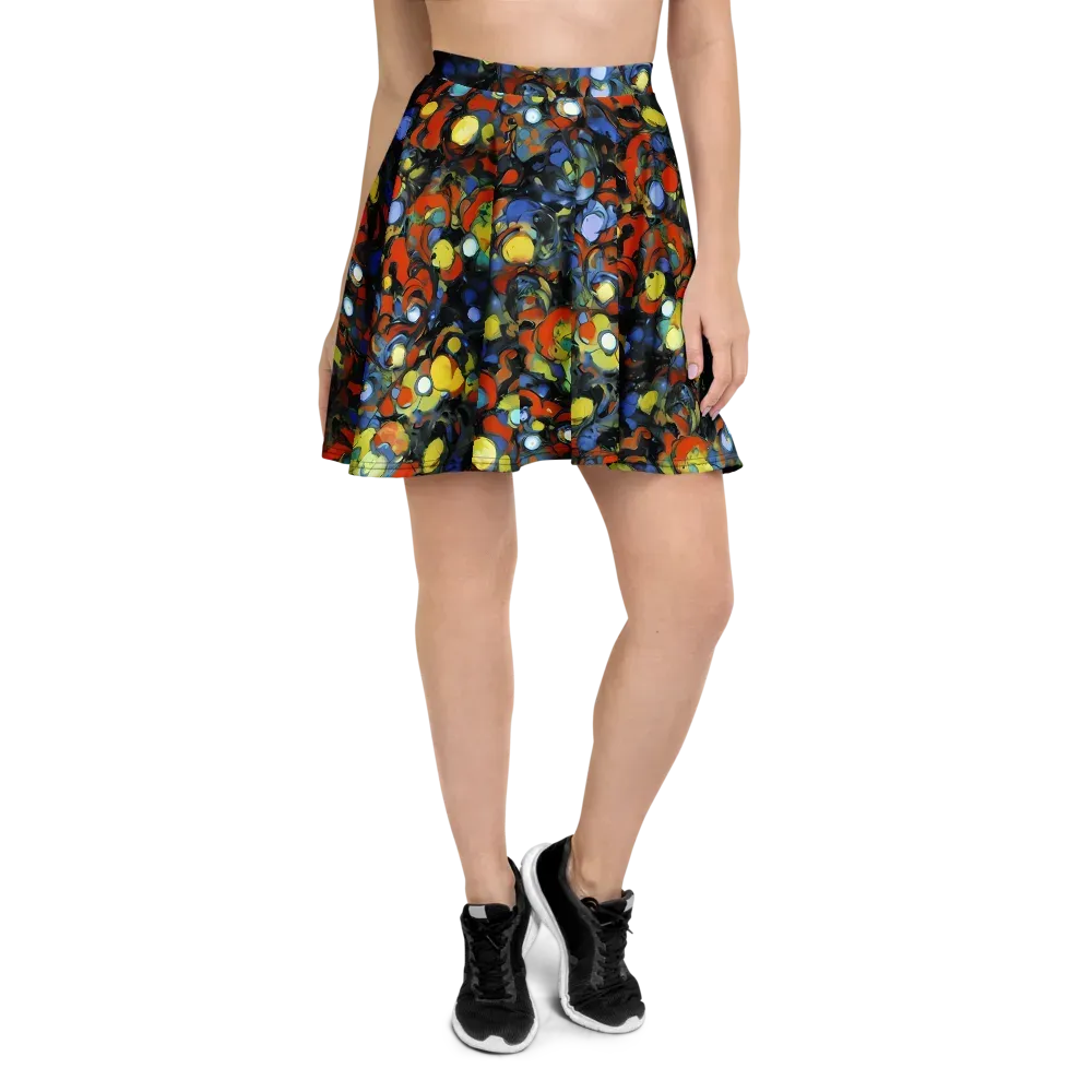 The Vivid Collapse on Skater Skirt — Front