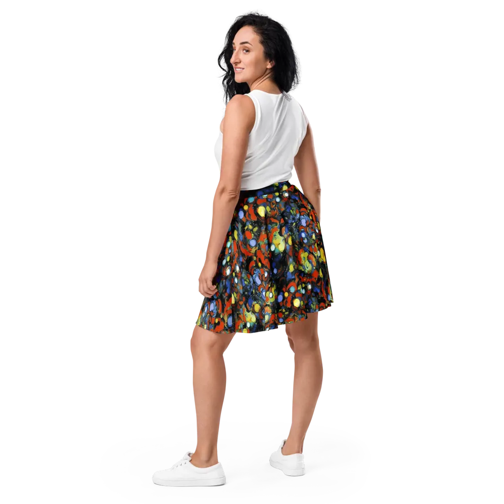 The Vivid Collapse on Skater Skirt — Back