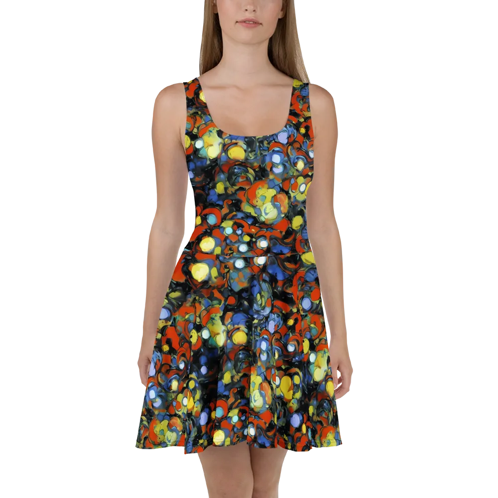 The Vivid Collapse on Skater Dress — Front