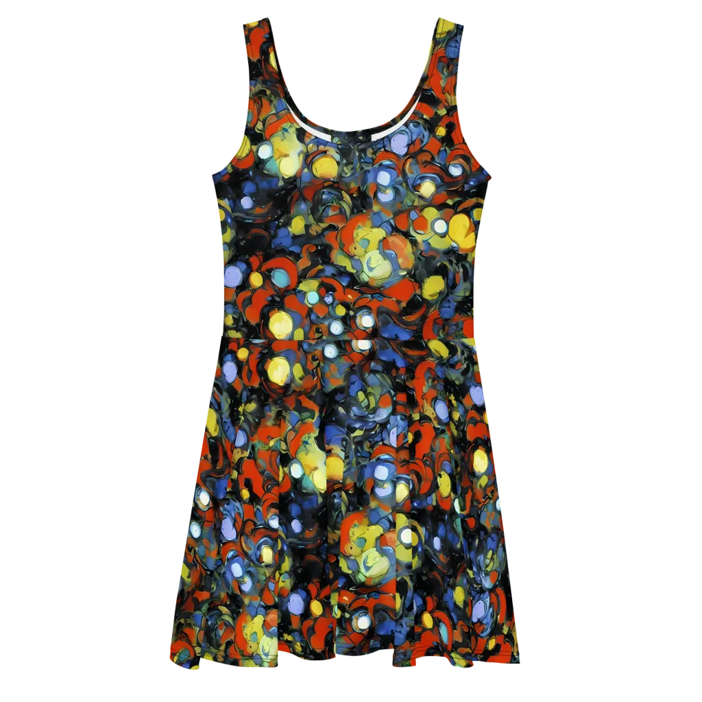 The Vivid Collapse on Skater Dress — Front